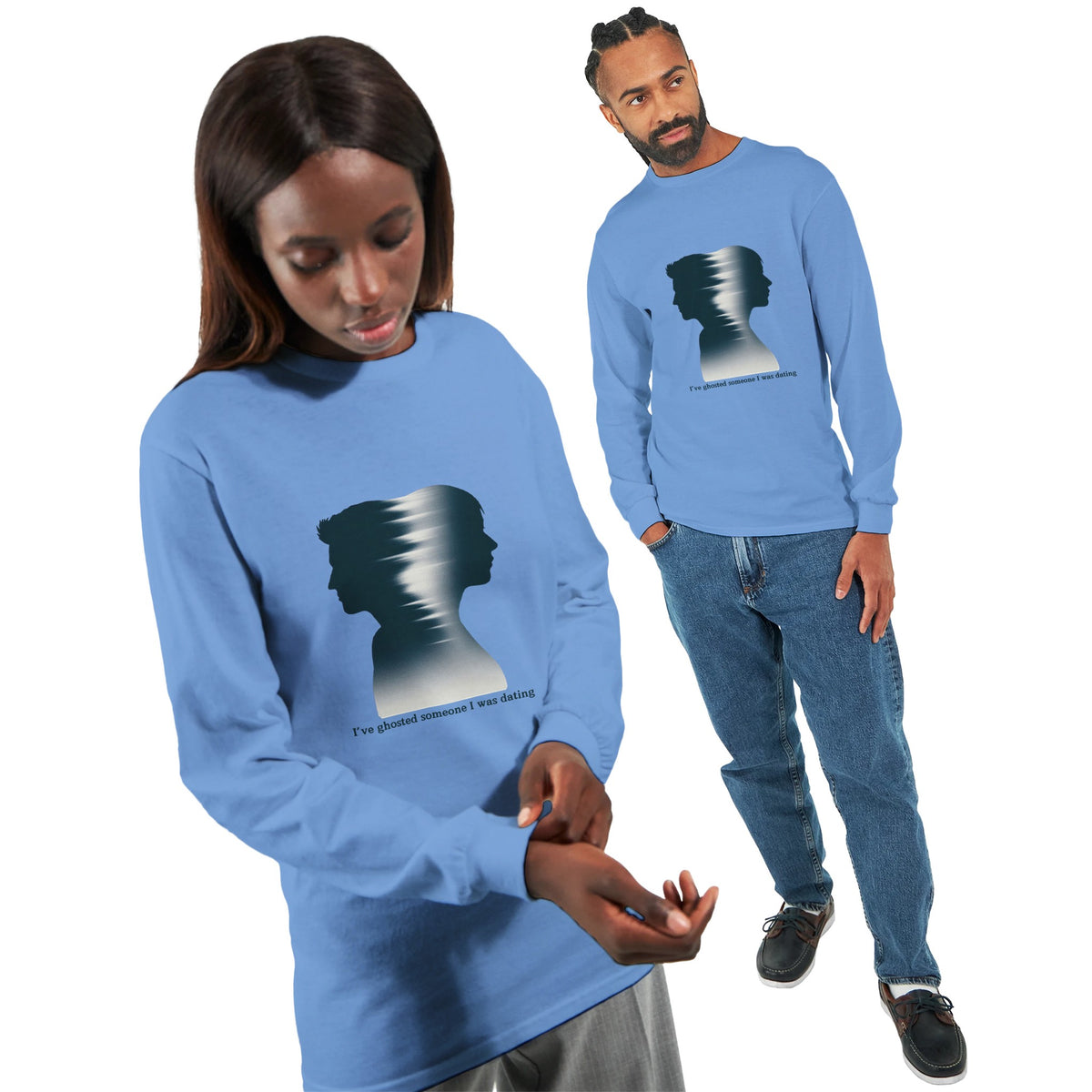 Silent Goodbyes - A Reflection on Ghosting - Carolina Blue - Long Sleeves T-shirts