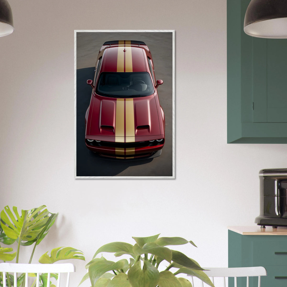 Engine Roar Framed Poster – Gift for Car Enthusiasts - White frame - Wooden Framed Posters