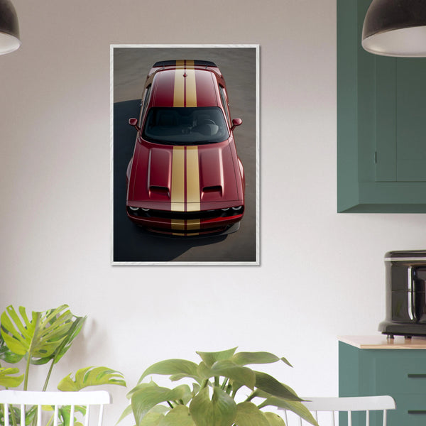 Engine Roar Framed Poster – Gift for Car Enthusiasts - White frame - Wooden Framed Posters