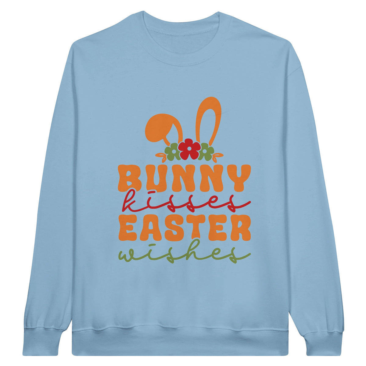 Bunny Kisses & Easter Wishes Unisex Sweatshirt - Light Blue - Unisex Sweatshirts