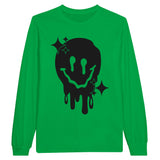 Grim Grin - Dripping Smiley Skeleton Apparel - Irish Green - Sweatshirt