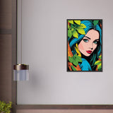 Premium Nature's Elegance - The Blue-Haired Muse - - Wooden Framed Posters