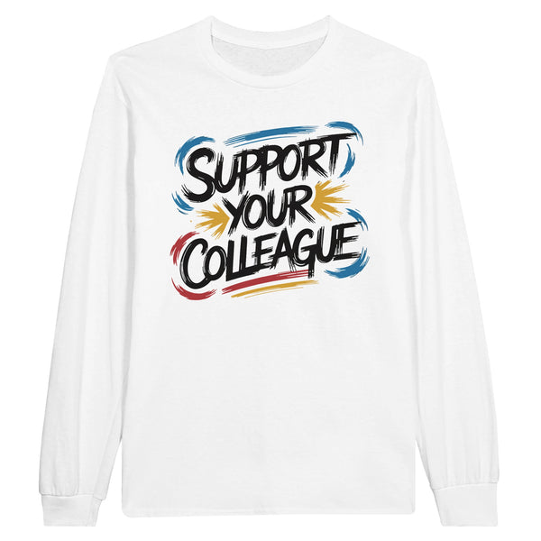 Supportive Long-sleeve Tee for Colleagues - White - Long Sleeves T-shirts