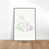 Bunny Bond - Minimalist Elegance - - Metal Framed Posters