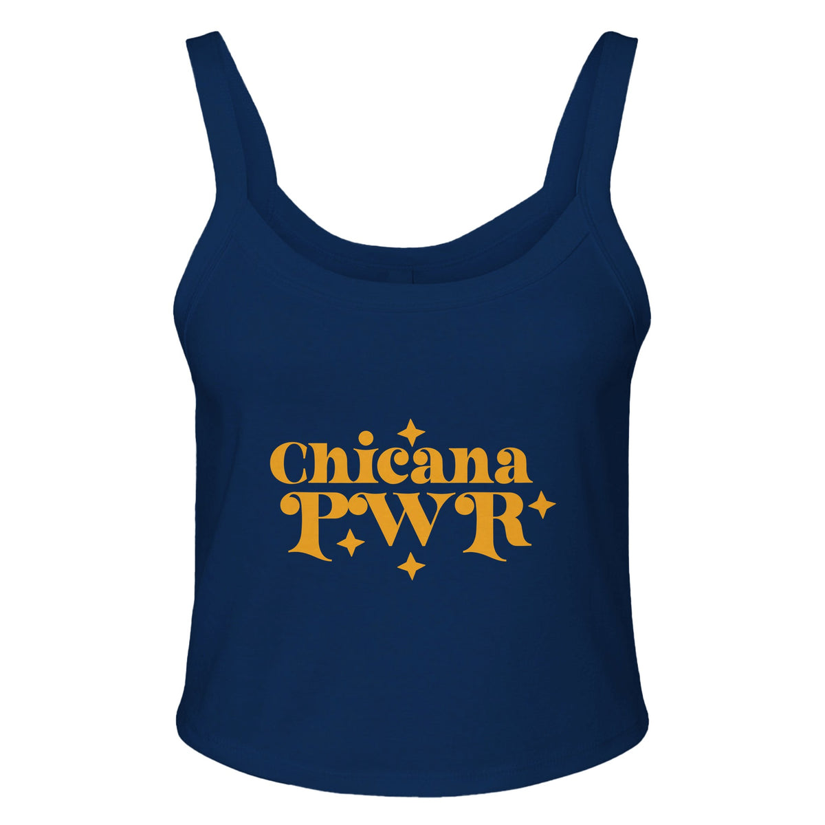 Empowerment in Chicana Style - Unveil Your PWR - solid navy blend - Tank Tops