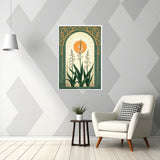 Floral Harmony in Golden Glow - 24x36 - Framed Posters