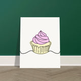 Sweet Elegance - Minimalist Cupcake Art - - Posters