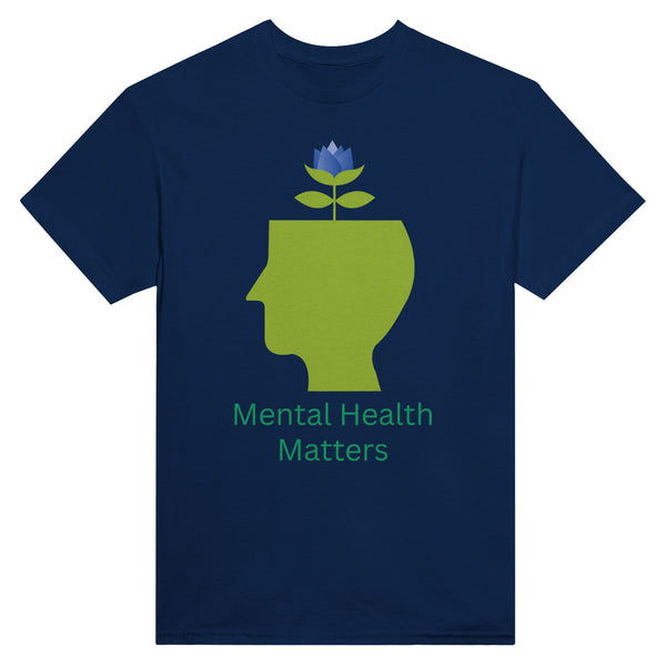 Wear Your Support - Mental Health Matters T-Shirt - Navy - Print Material