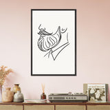 Beard and Bow - A Minimalist Tribute to Style - - Wooden Framed Posters