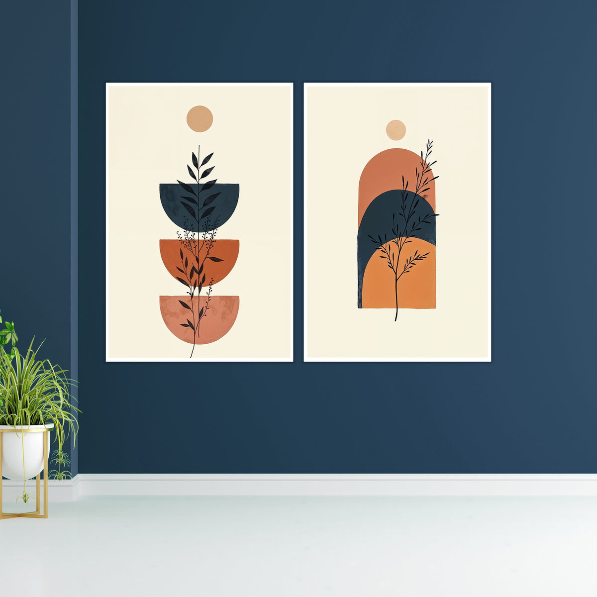 Modern Botanicals - Earthy Tones - - Framed Posters