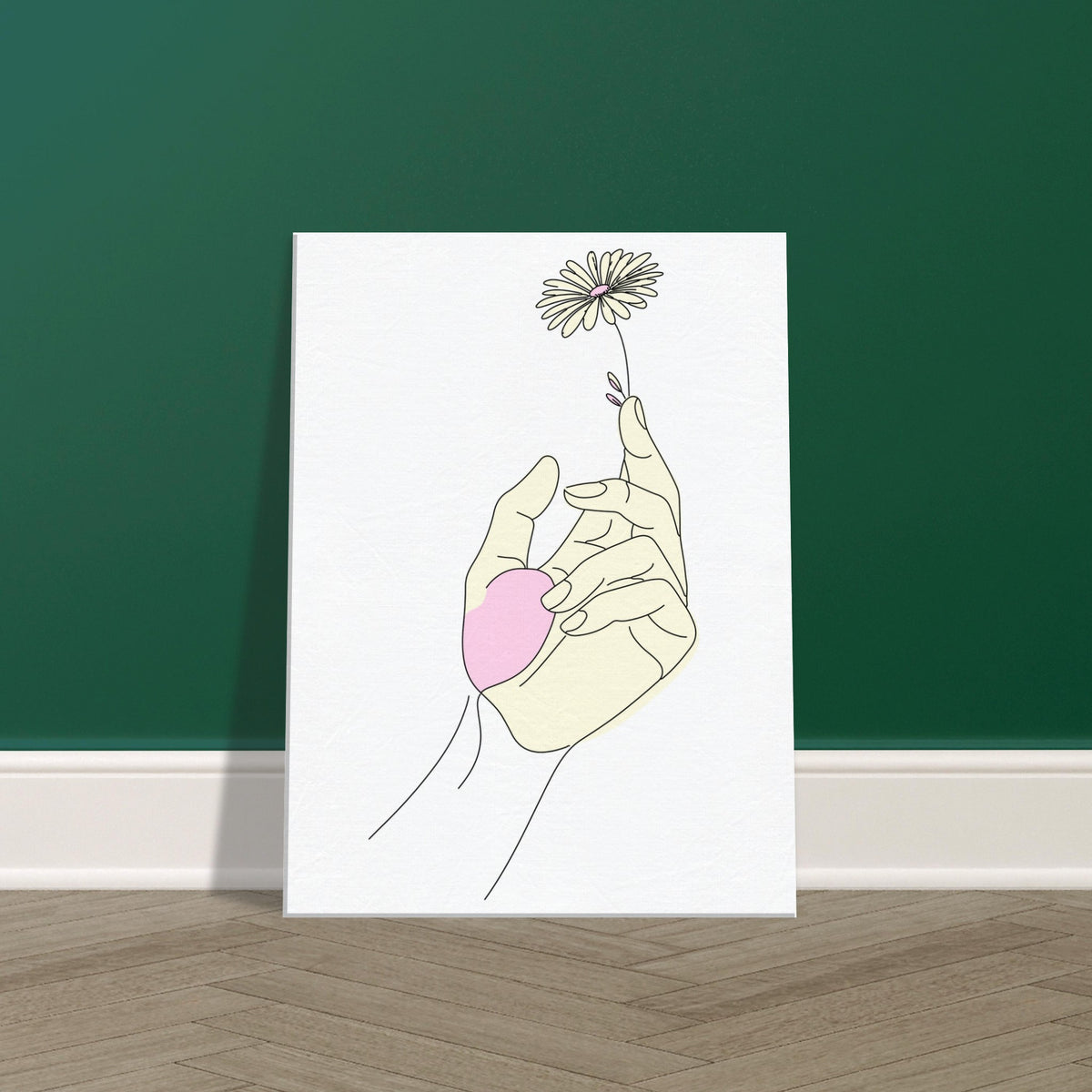 Whispers of Nature - Minimalist Hand and Flower Canvas - 45x60 cm 18x24″ - Canvas Prints