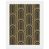 Timeless Elegance - Black and Gold Art Deco Masterpiece - 15x20 cm 6x8″ White frame - Framed Posters