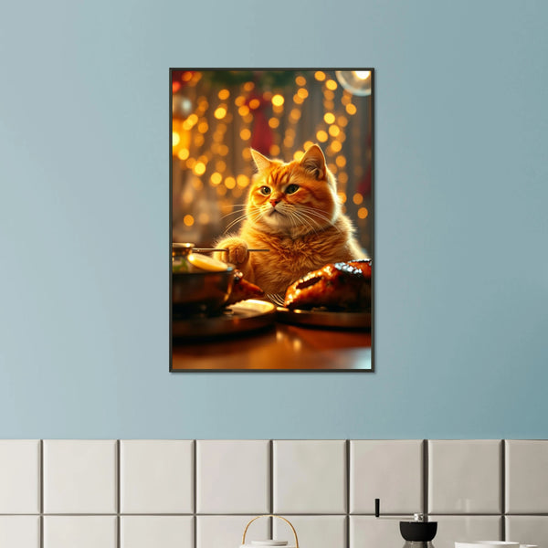 Cat’s Holiday Banquet – Giftomory Framed Poster - Default Title - Metal Framed Posters