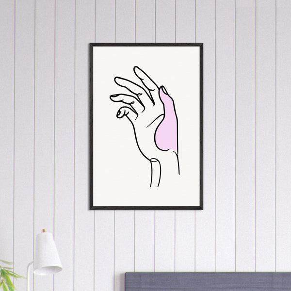 Gentle Expression - Hand Illustration in Premium Frame - - Wooden Framed Posters