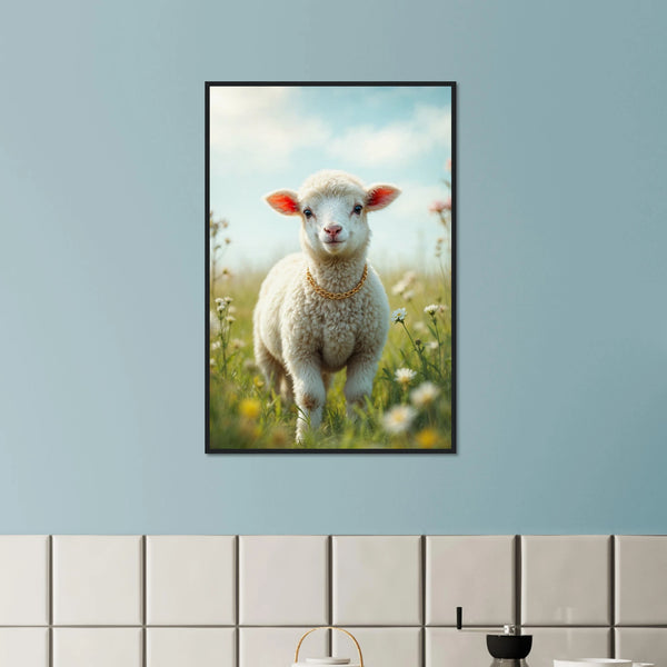 Pure Joy – Wooden Poster Gift for Baby Room - Black frame - Wooden Framed Posters