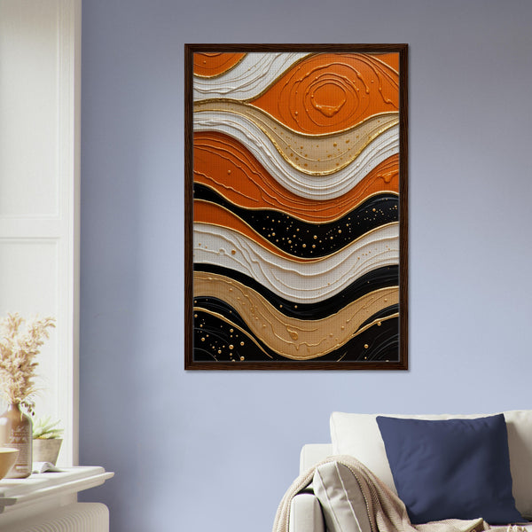 Desert Waves - A Symphony in Earth Tones - - Canvas