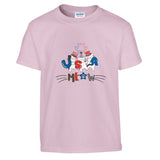 Feline Freedom Festivities - Light Pink - Kids' T-shirts