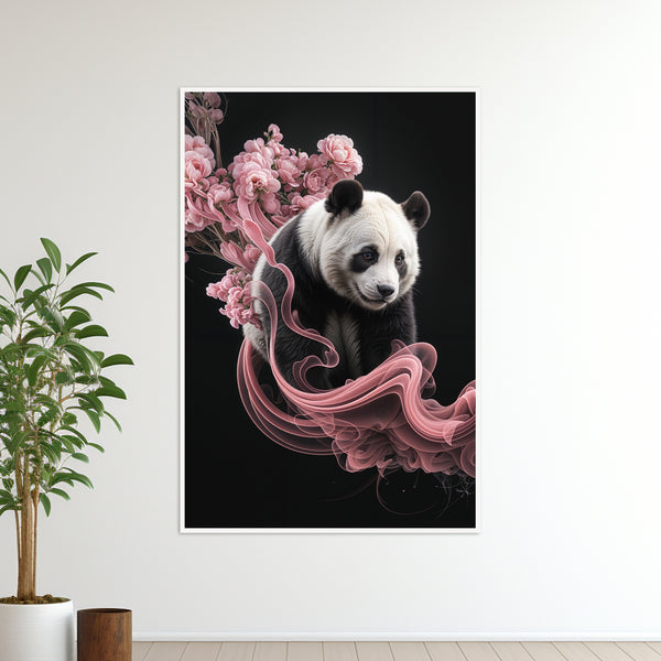 Panda Dreams & Pink Blossoms - 24x36 - Framed Posters