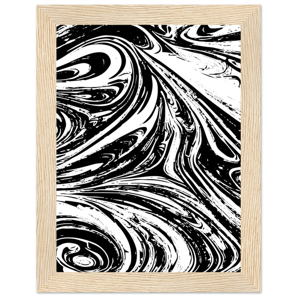 Black & White Swirl - Premium Matte Framed Poster - 15x20 cm 6x8″ Wood frame - Metal Framed Posters