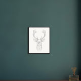 Nature's Grace - Deer Illustration - - Wooden Framed Posters