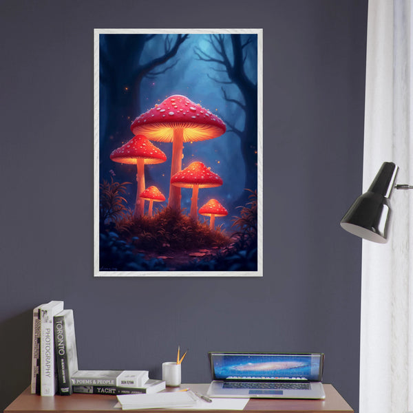 Magical Mushroom Forest – Wooden Framed Poster - - Wooden Framed Posters