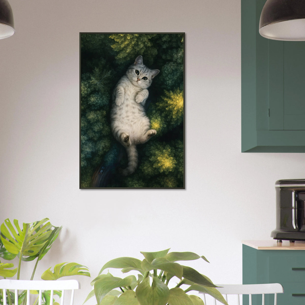 Gift Whimsical Memories – Cat Forest Metal Framed Poster - - Metal Framed Posters