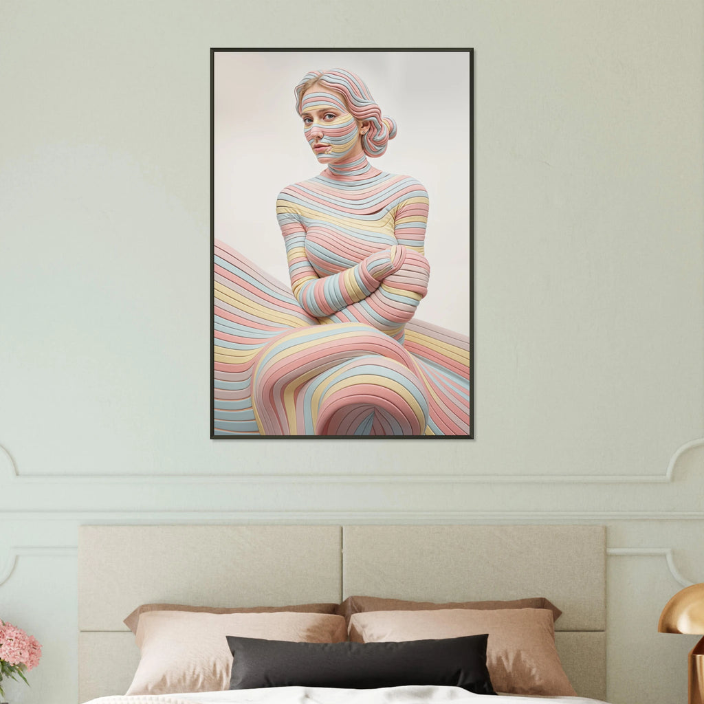 Pastel Layers - Sculpted Serenity Framed Art Print - 60x90 cm 24x36″ - Metal Framed Posters