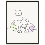 Bunny Bond - Minimalist Elegance - 30x40 cm 12x16″ - Metal Framed Posters