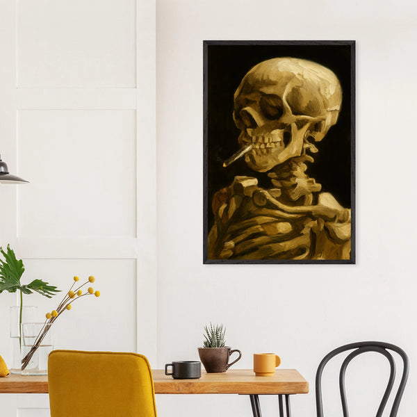 Skull Art Wooden Framed Poster with Attitude - Black frame - Wooden Framed Posters