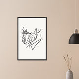 Beard and Bow - A Minimalist Tribute to Style - - Wooden Framed Posters