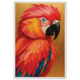 Majestic Parrot Poster – Colorful Wooden Frame Gift - White frame - Wooden Framed Posters