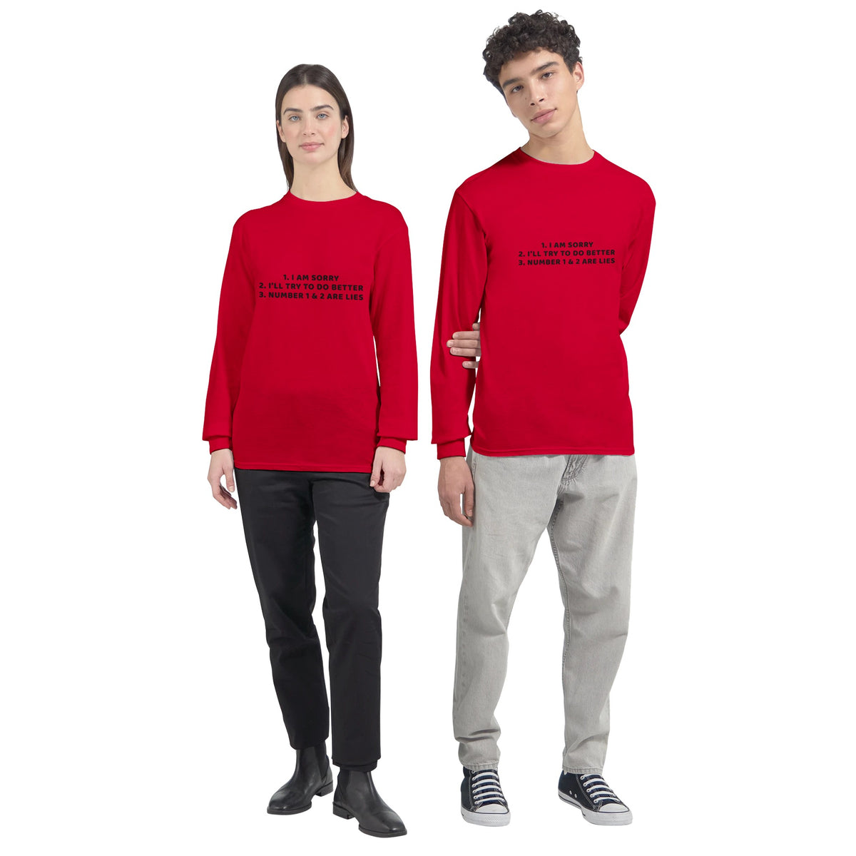 Truth in Layers - Unveiling the Honest Sleeve - Red - Sweatshirt