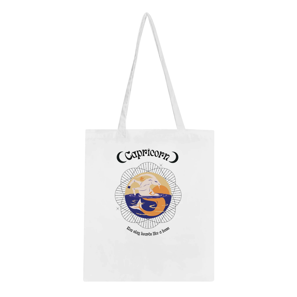 Astrology-Inspired Cotton Tote – Gift for Star Lovers - Capricorn - Tote Bags