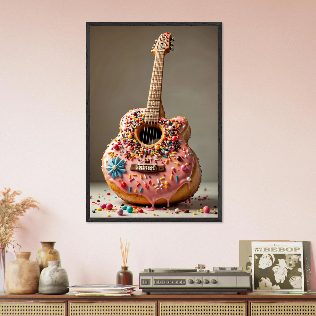 Sweet Strings – Wooden Framed Poster - Black frame - Wooden Framed Posters