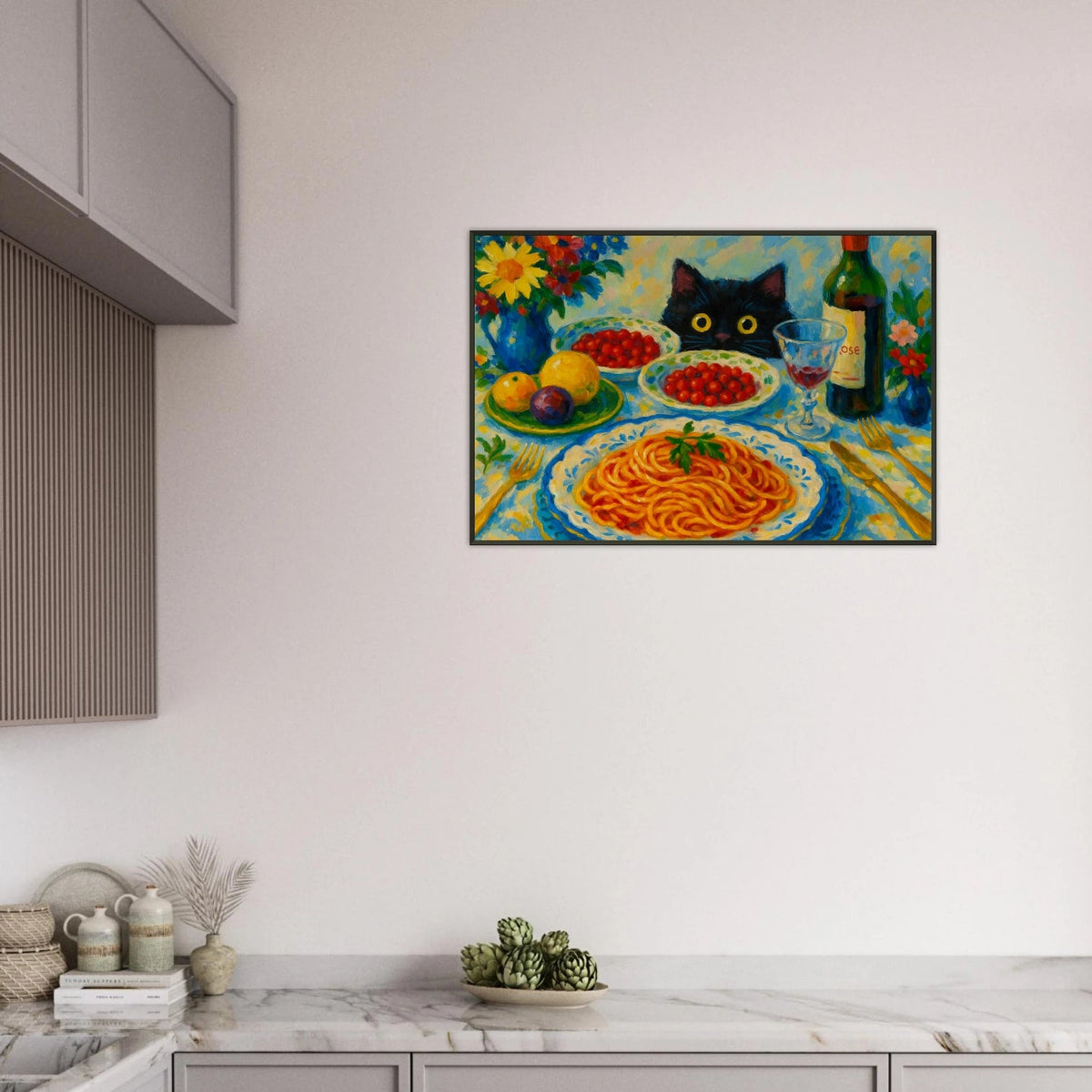 Gift Joyful Moments – Cat Dinner Metal Framed Poster - Default Title - Metal Framed Posters