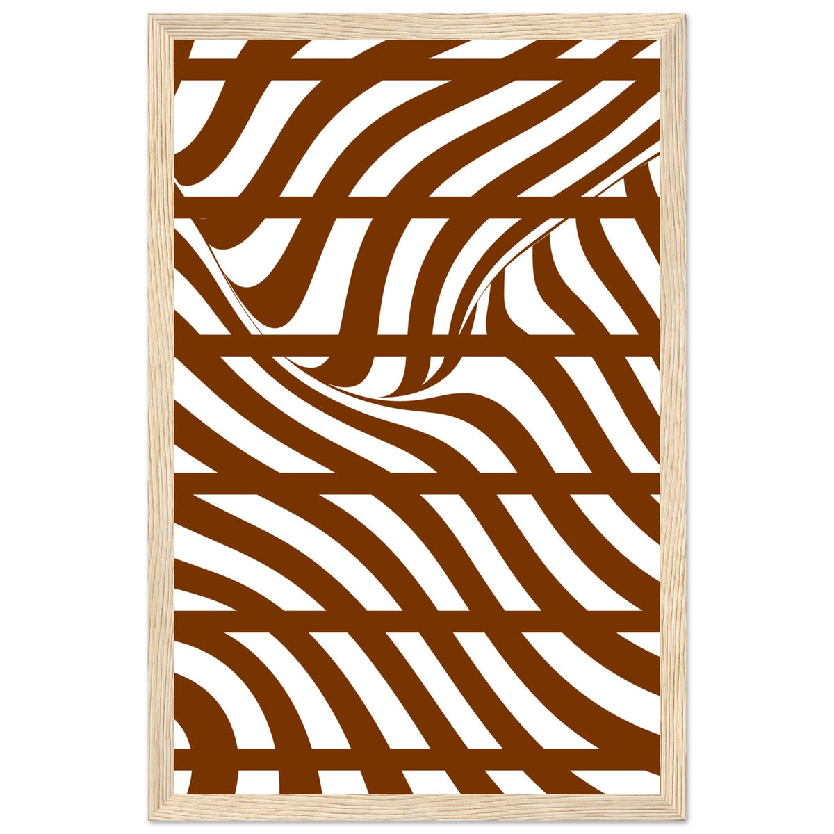 Flowing Lines - Contemporary Wall Art - 28x43 cm XL (11x17″) Wood frame - Wooden Framed Posters