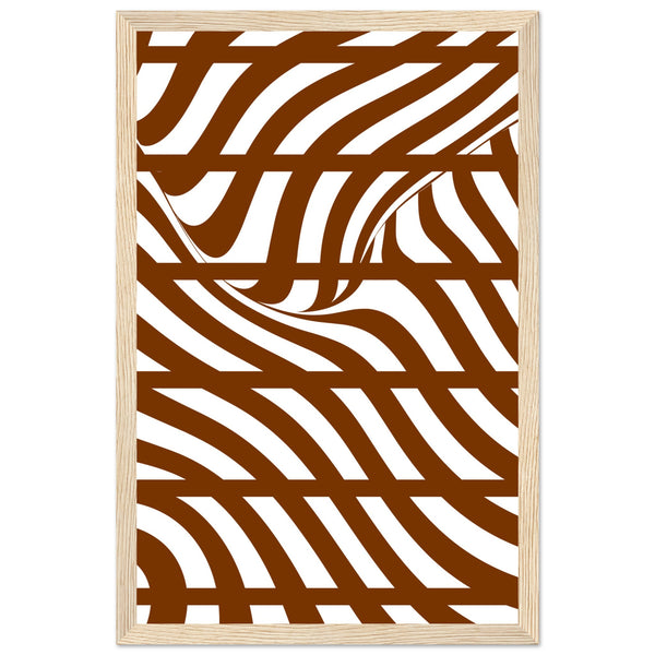 Flowing Lines - Contemporary Wall Art - 28x43 cm XL (11x17″) Wood frame - Wooden Framed Posters