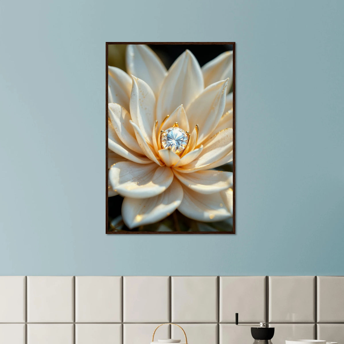 Bloom & Brilliance – Elegant Poster Gift for Women - Dark wood frame - Wooden Framed Posters