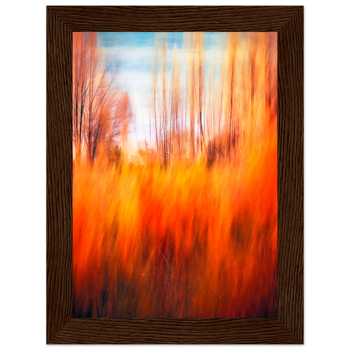 Autumn's Embrace - Framed Premium Poster - 13x18 cm 5x7″ Dark wood frame - Wooden Framed Posters