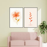 Flourish in Stillness – Elegant Floral Wall Art Pair - -