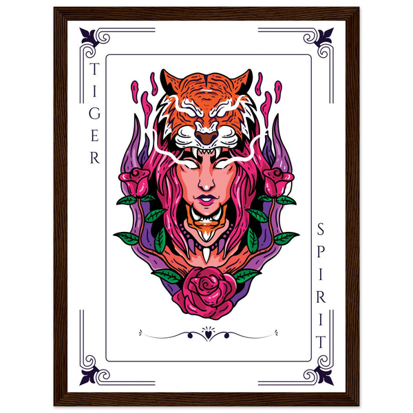 Artistry Unleashed - Warrior, Sacred Bull, and Tiger Spirit - - Wooden Framed Posters