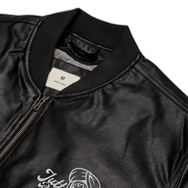 Jutt Brother Embroidered Bomber - Black -