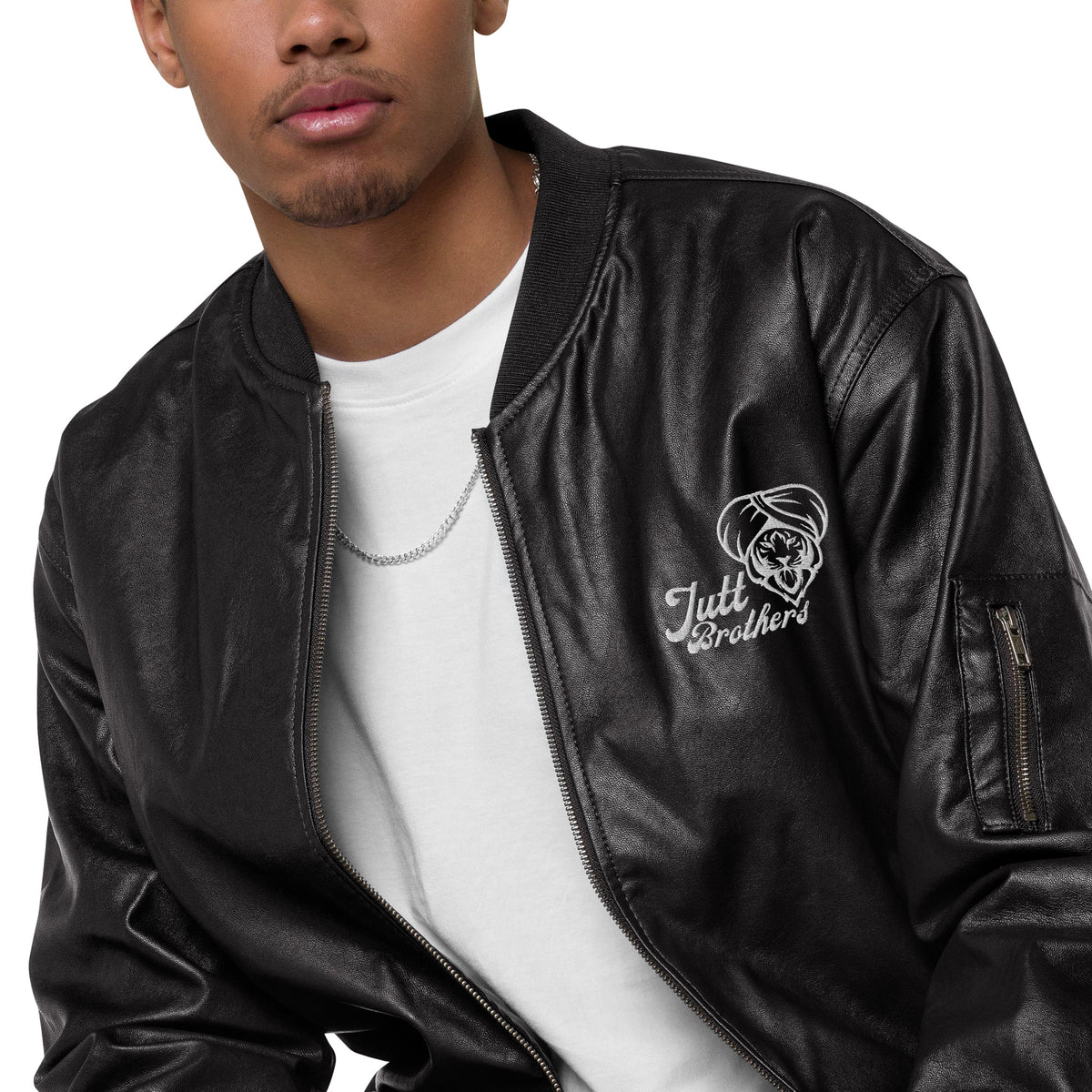 Jutt Brother Embroidered Bomber - -