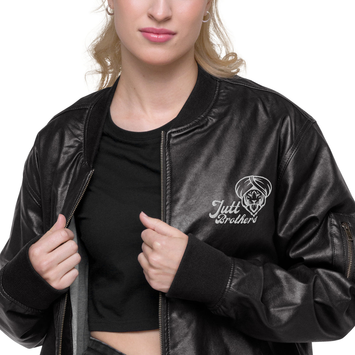 Jutt Brother Embroidered Bomber - -