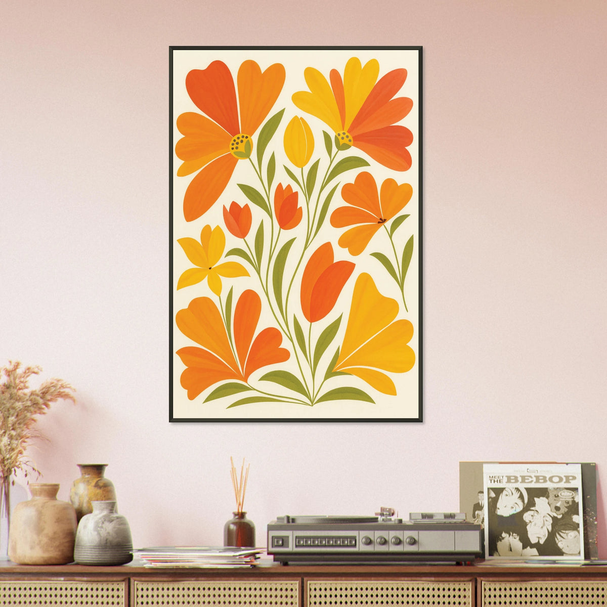 Gift Blooming Joy – Floral Garden Metal Framed Poster Art - - Metal Framed Posters