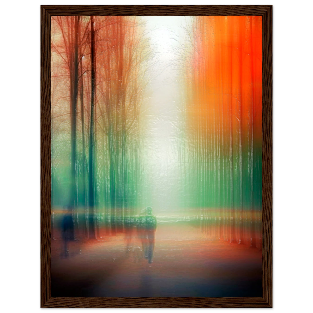 Twilight Walk Through Dreamscape - 30x40 cm 12x16″ Dark wood frame - Wooden Framed Posters