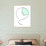 Serenity in Simplicity - Minimalist Face Art Poster - 60x80 cm 24x32″ Natural wood wall hanger - Posters With Hanger