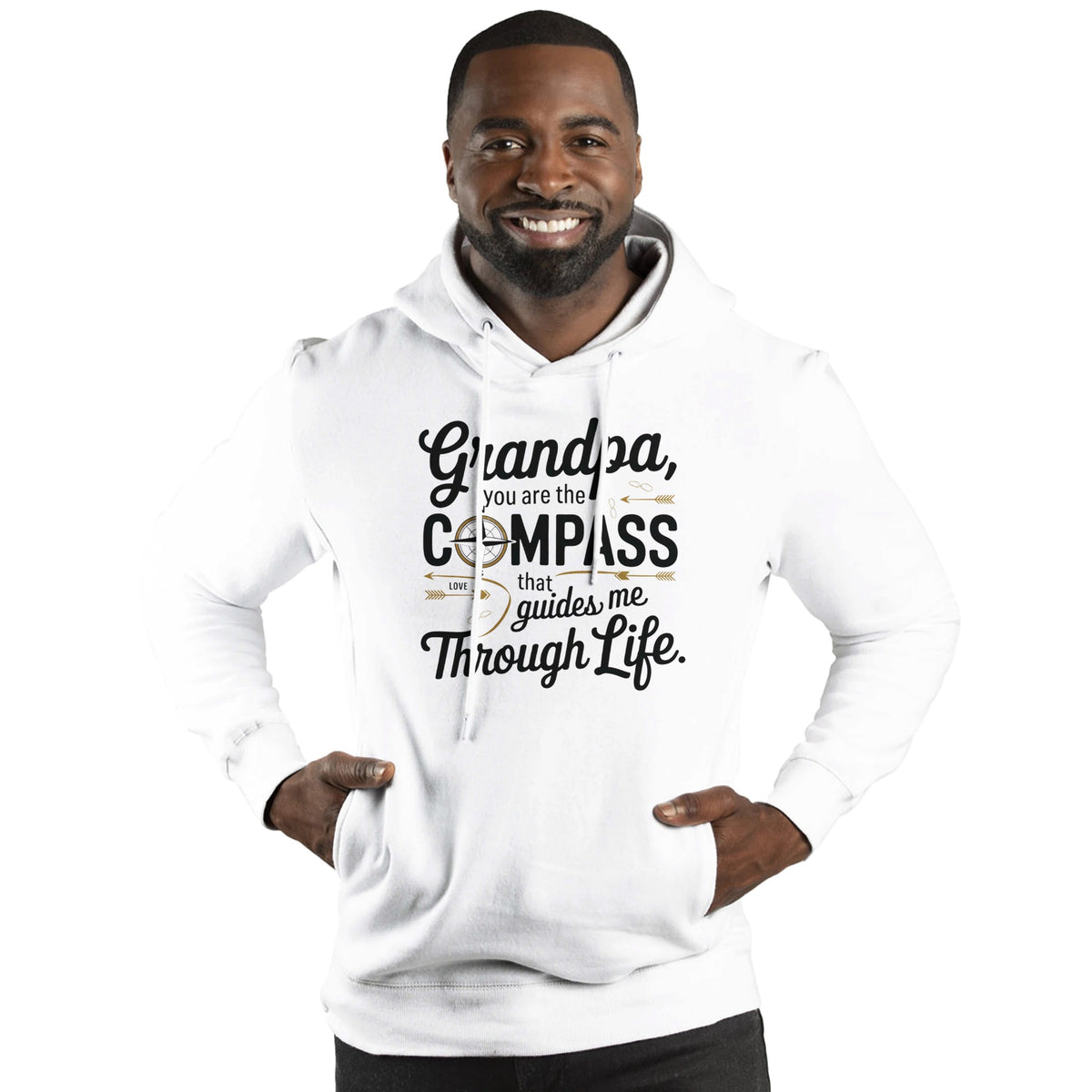 Grandpa’s Compass - Timeless Warmth - White - Hoodies