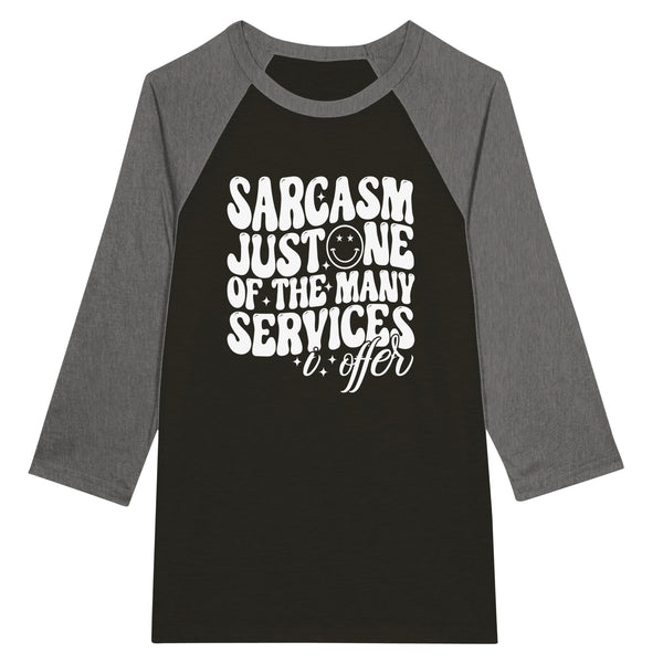 Embrace Sarcasm - Wear Your Wit with Our Unisex Raglan T-shirt! - Black Deep Heather - T-shirts