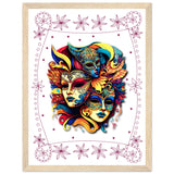 Colorful Mask Trio - Luxury Framed Print - 30x40 cm 12x16″ Wood frame - Wooden Framed Posters